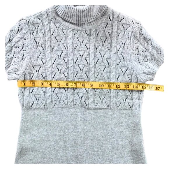 Michael Kors Gray Turtleneck Short Sleeve Sweater Size Petite - Picture 5 of 6